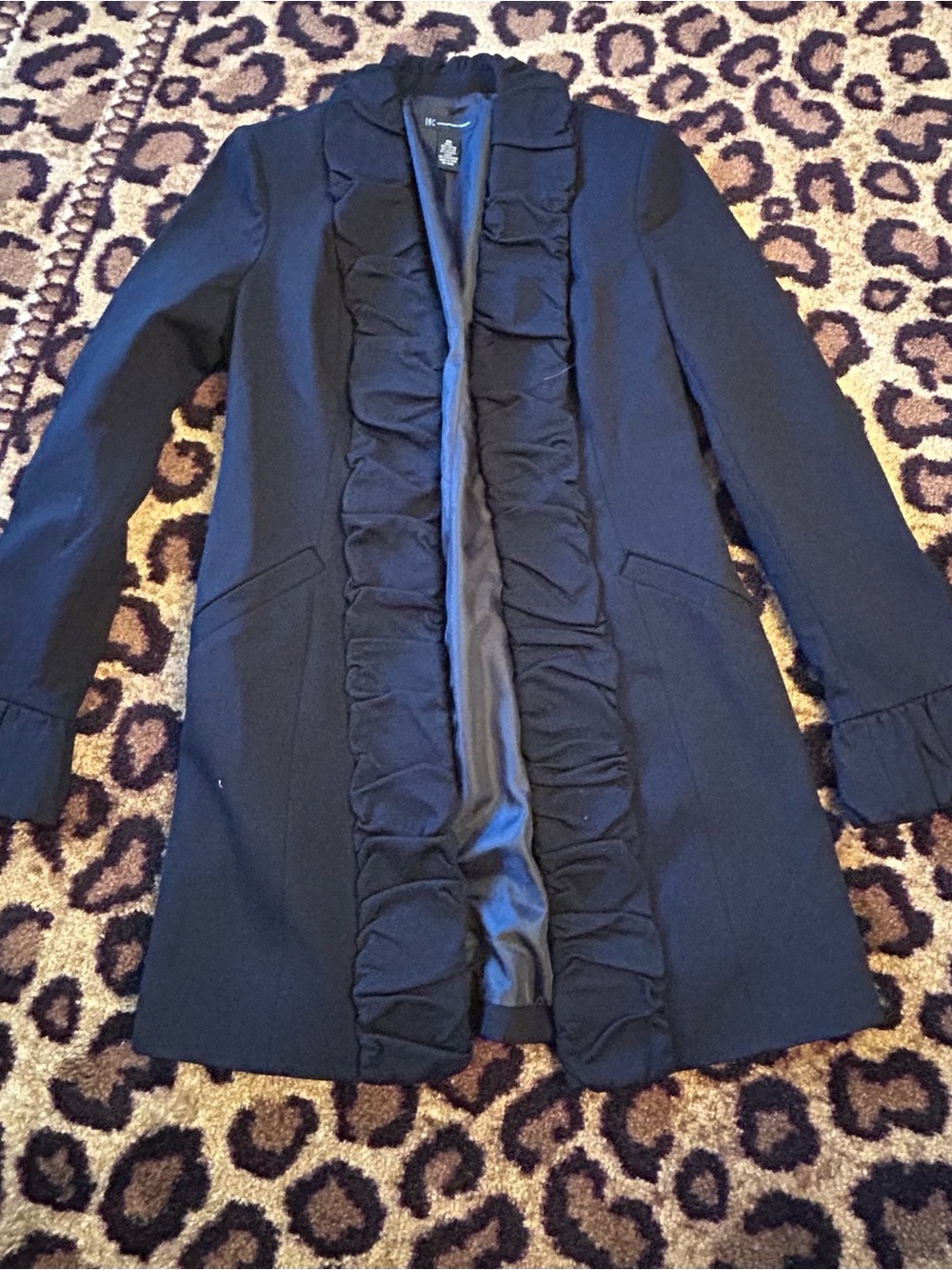 INC Ruffle-Trim Coat size XS